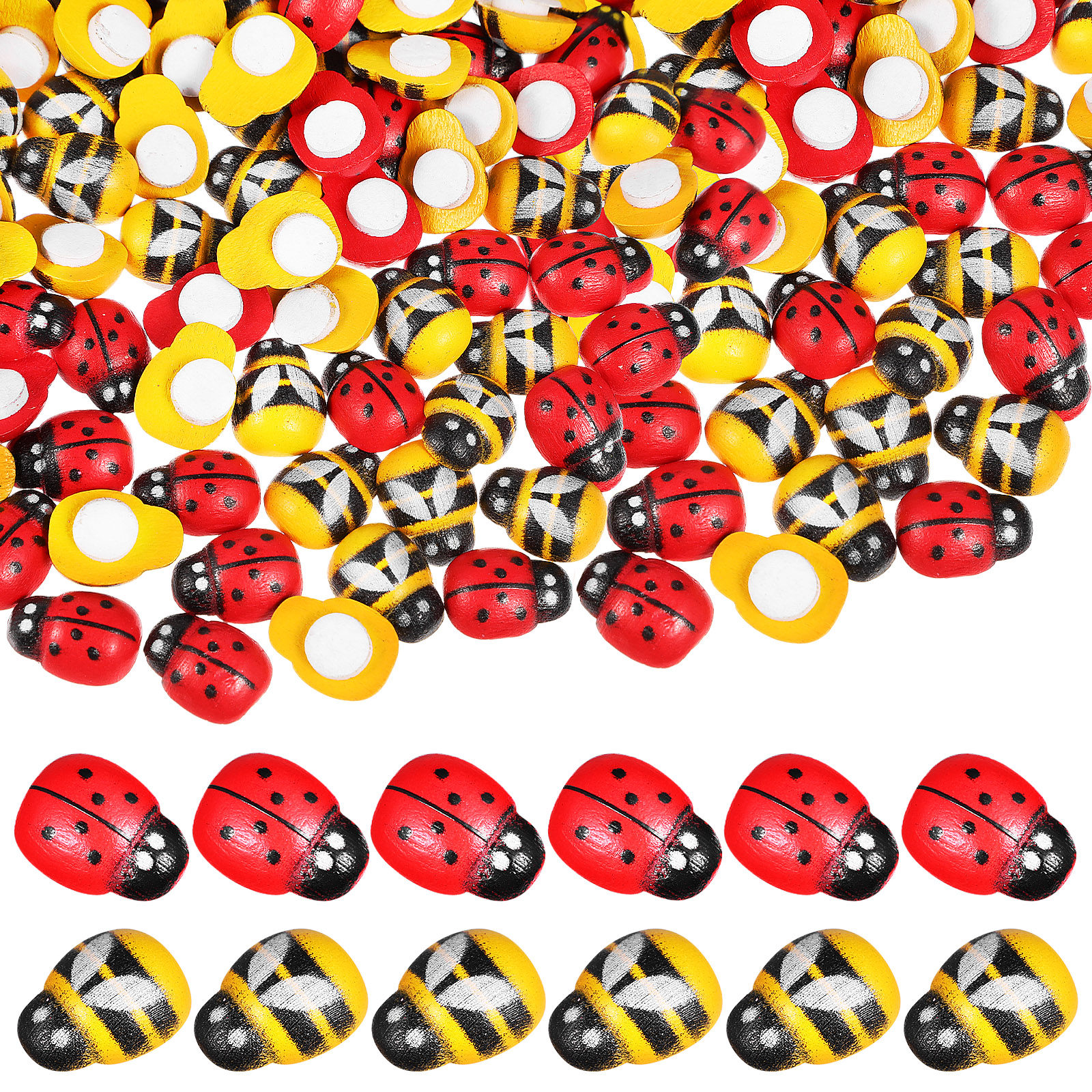 400Pcs Wooden Bee Ladybug Stic - Embellishments For Scrapbooking のレビューと価格