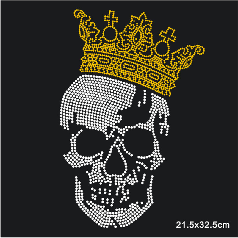 Skull Patch,Iron On Transfers  - Hotfix Rhinestone Sheet のレビューと価格