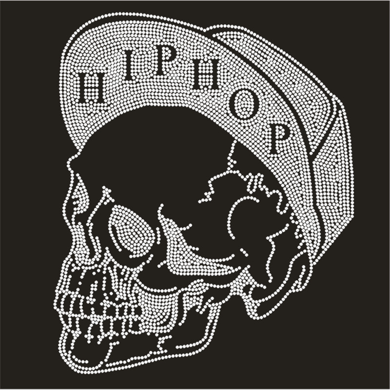 Skull Patch,Iron On Transfers  - Hotfix Rhinestone Sheet のレビューと価格