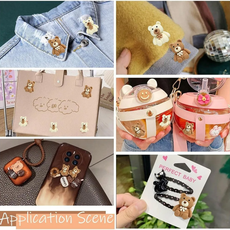 10/30/50pcs Resin Teddy Bear C - Embellishments For Scrapbooking のレビューと価格