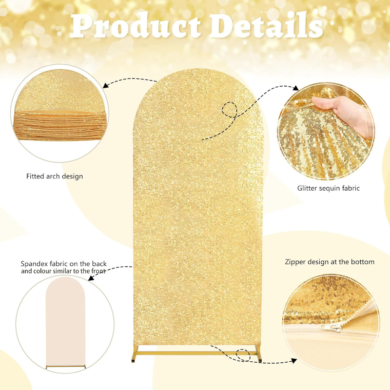 4 Colors 7 Sizes Sequin Arch F - Sequin Fabric Panel のレビューと価格