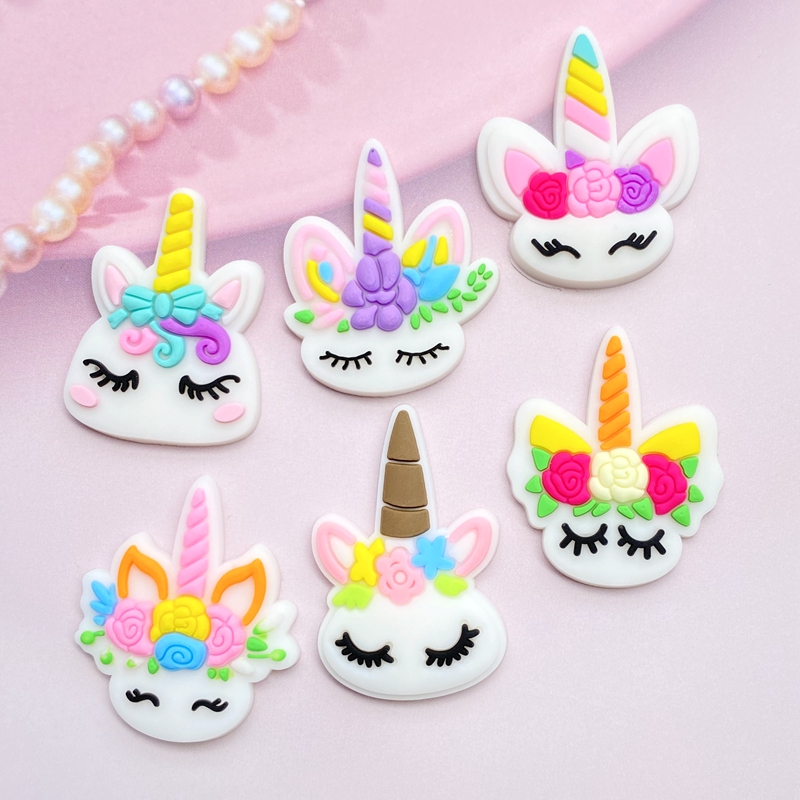 12pcs Cute Mini Unicorn head P - Embellishment Glue Craft のレビューと価格
