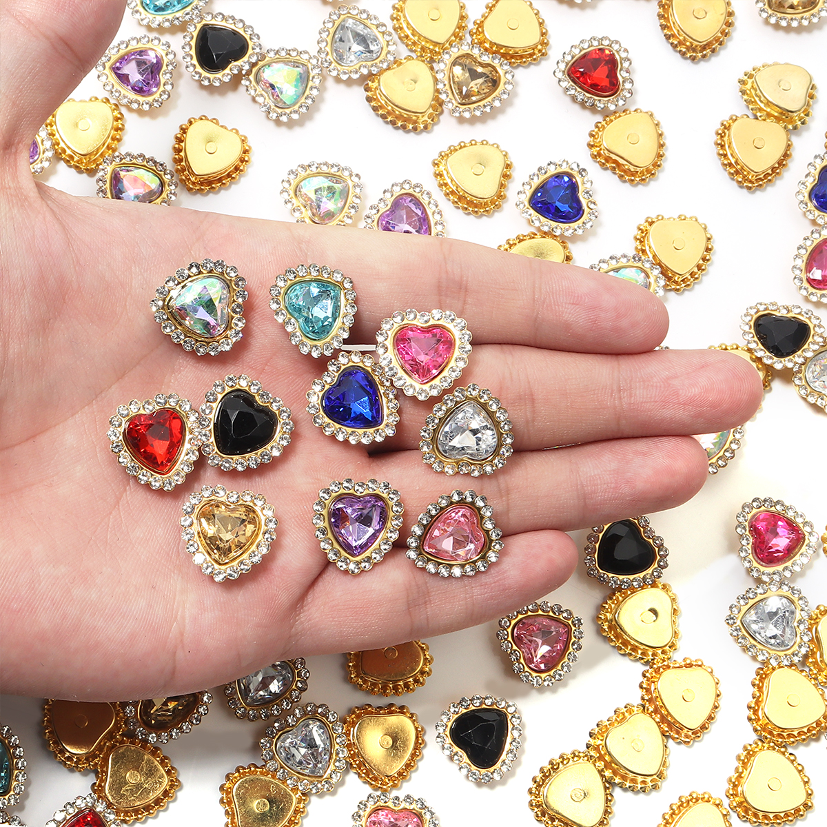 20Pcs Love Heart Acrylic Rhine - Sew On Rhinestone のレビューと価格