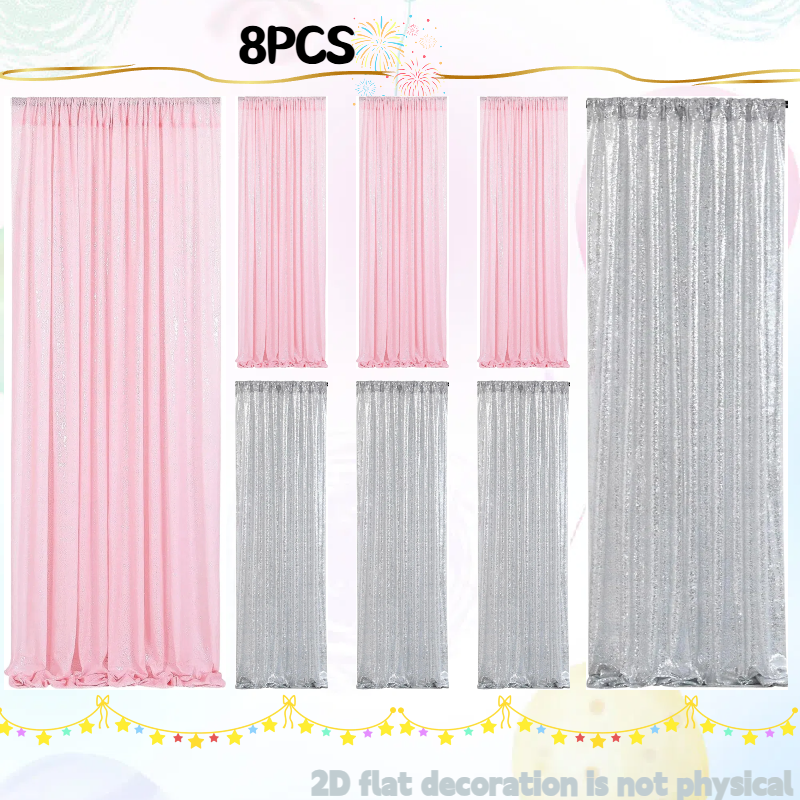 Pink&Silver Sequin Backdrop 2f - Sequin Fabric Panel のレビューと価格